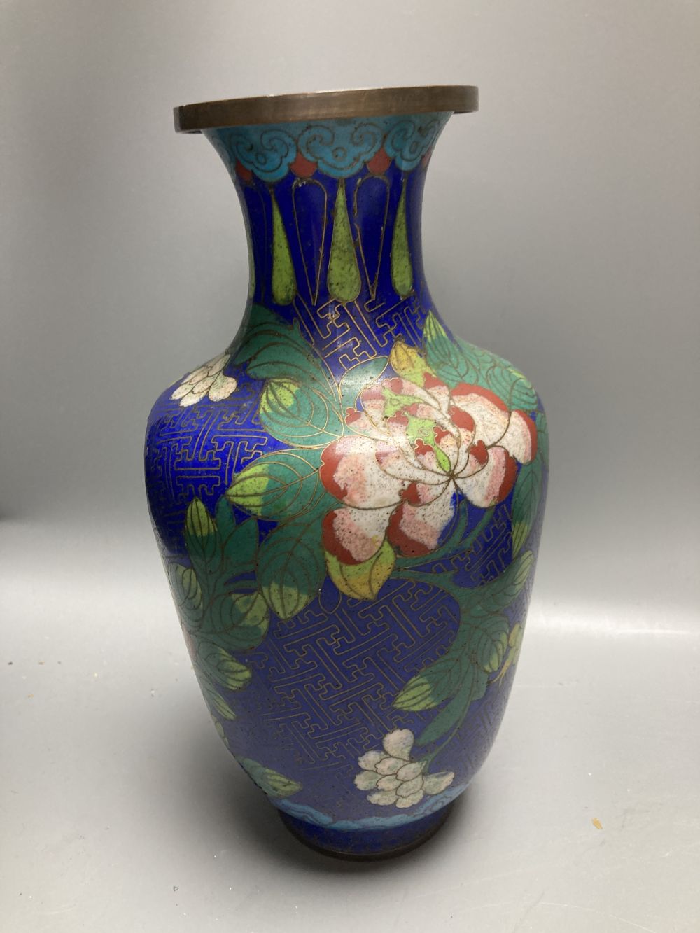 A simulated bronze eagle, 36cm, cloisonne enamelled vase, 23cm and five other items